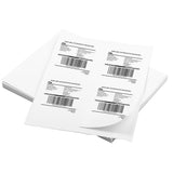 SJPACK 4 up Per Page Self Adhesive Shipping Labels for Laser & Inkjet Printers