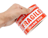 SJPACK 3" X 5" Fragile Handle with Care Warning Stickers for Shipping and Packing - 500 Permanent Adhesive Labels Per Roll