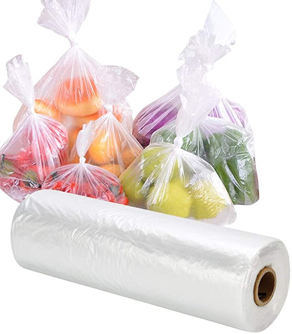 SJPACK Food Storage Bags, 12 x 20 Plastic Produce Bag on a Roll Fruits, Vegetable, Bread, Food Storage Clear Bags
