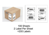 SJPACK Shipping Labels with Rounded Corner, 8.27 x 5.32 Inches Half Sheet Self Adhesive Shipping Address Labels for Laser and Inkjet Printer