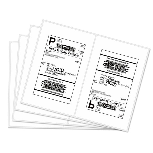 SJPACK Shipping Labels with Rounded Corner, 8.27 x 5.32 Inches Half Sheet Self Adhesive Shipping Address Labels for Laser and Inkjet Printer