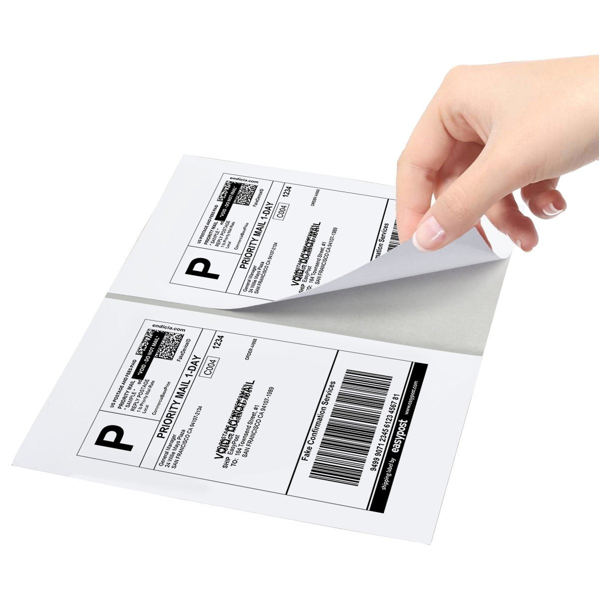 SJPACK Half Sheet Pre-Cut GapSelf Adhesive Shipping Labels