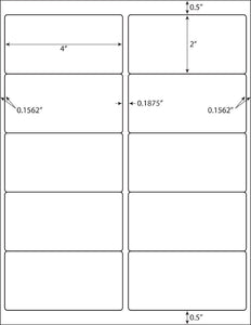 SJPACK Sticker Labels Compatible Laser/Ink Jet Shipping Labels - Per Sheet 10 Labels